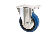 Blue wheelchair caster wheel with metal bracket for mobility equipment parts