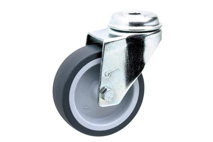 Langlebige Rollstuhl-Lenkrolle mit schwenkbarer Metallhalterung und Gummireifen für reibungslose Mobilität