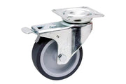 Durable wheelchair caster wheel with brake, ideal for mobility accessories and wheelchair parts