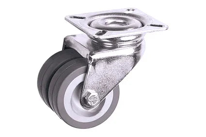 Durable wheelchair caster wheel with swivel metal bracket and rubber tire for smooth mobility