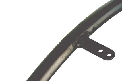 Black wheelchair spoke guard with mounting bracket for secure attachment