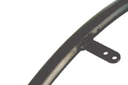 Black wheelchair spoke guard with mounting bracket, durable accessory for wheel protection