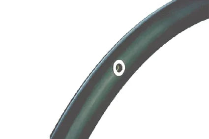 Black wheelchair spoke guard with mounting hole, durable accessory for wheelchair wheels