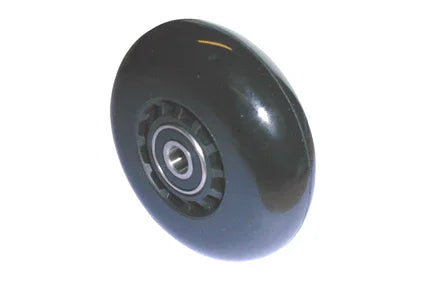 Black wheelchair caster wheel with bearing, durable mobility accessory for everyday use