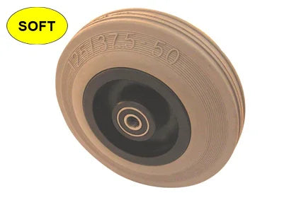 Soft wheelchair wheel with durable tread and bearing, ideal for smooth mobility and everyday use