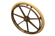Gold wheelchair wheel with spoke guard, durable wheelchair accessory for mobility support