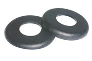 Schwarze Gummi-Unterlegscheiben für Rollstuhlräder zur sicheren Befestigung des Speichenschutzes
