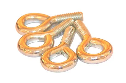 Shiny metal eye bolts for wheelchair accessories and durable parts