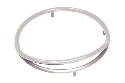 Durable wheelchair spoke guard with smooth white frame and mounting tabs for secure attachment
