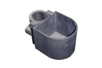 Black wheelchair cup holder with integrated tray, durable plastic design for mobility aids