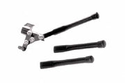Wheelchair hand brake lever with black rubber grips, durable wheelchair accessory for safe mobility