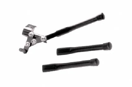 Wheelchair hand brake lever with black rubber grips, durable wheelchair accessory for safe mobility