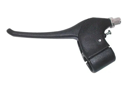 Black wheelchair hand brake lever with adjustable clamp for secure attachment