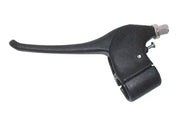 Black wheelchair hand brake lever with adjustable clamp for secure mounting