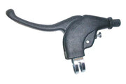 Black wheelchair hand brake lever with adjustable grip and mounting clamp for secure attachment