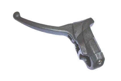 Schwarzer Rollstuhl-Handbremshebel mit ergoNeinmischem Griff und Montageklemme für sichere Befestigung