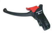 Black and red wheelchair hand brake lever with Reha Technic branding, durable design for mobility control