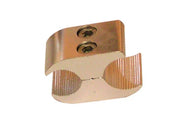 Metal wheelchair spoke guard with textured grip and mounting screws for secure attachment
