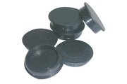 Black wheelchair wheel end caps for secure spoke guard attachment and protection