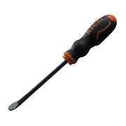Black and orange ergonomic screwdriver with textured grip for wheelchair accessory repairs