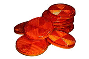 Orange reflective wheelchair spoke guards for safety and visibility