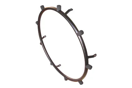 Black wheelchair spoke guard with adjustable clips for secure fit and safety