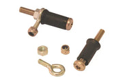 Black rubber wheelchair spoke guard with metal bolts and nuts for secure attachment