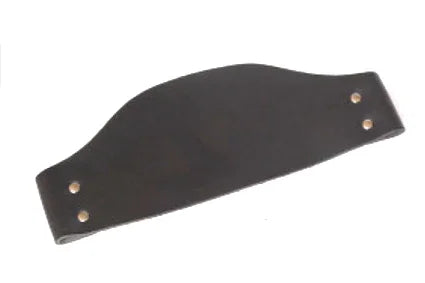Black wheelchair armrest pad with brass rivets, durable accessory for comfort and support
