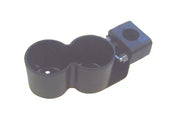 Black dual cup holder for wheelchair, durable plastic mount with secure attachment