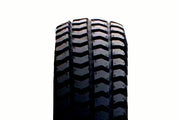 Durable wheelchair tire with deep tread pattern for enhanced grip and stability