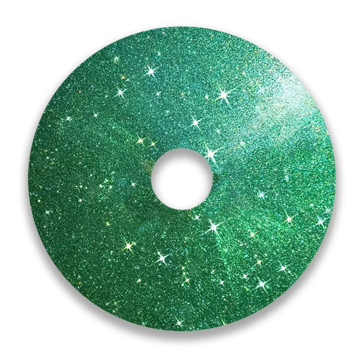 Green glitter wheelchair spoke guard with star pattern, durable accessory for wheelchair wheels