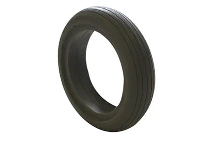 Black wheelchair tire with tread pattern, durable rubber wheel for mobility devices