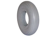 Gray wheelchair tire with durable tread, designed for mobility accessories and everyday use