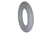 Gray wheelchair tire with durable tread, ideal for mobility accessories and everyday use