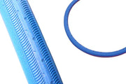 Blue wheelchair spoke guard with textured grip, durable wheel protection accessory for mobility devices