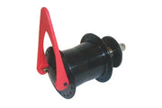 Red and black wheelchair spoke guard for safety and durability