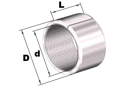 Metalen rolstoelonderdeel met aangegeven afmetingen D, d, L voor maatwerkonderdelen
