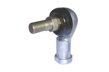 Metal wheelchair accessory with threaded bolt and black rubber joint for durable mobility parts