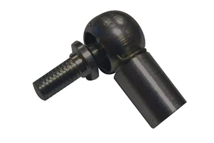Black metal ball joint with threaded bolt for wheelchair accessories and durable mobility parts