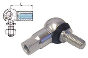 Stainless steel wheelchair bolt with rubber washer, technical diagram included for assembly guidance