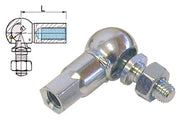 Chrome wheelchair ball joint with nut and bolt, technical diagram included for assembly
