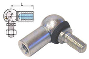 Metal wheelchair accessory bolt with threaded shaft and rubber washer, technical diagram included