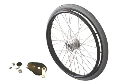 Rollstuhlrad mit Speichenschutz-Set und Montagezubehör für langlebiges Mobilitätszubehör