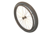Durable wheelchair wheel with spoke guards and rugged tire for everyday mobility use