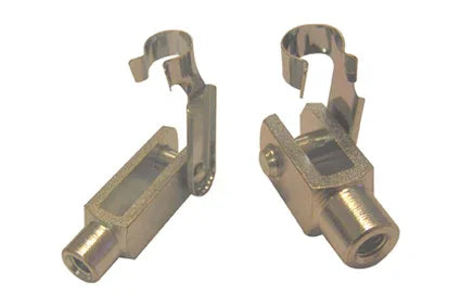 Metal wheelchair spoke guard brackets with threaded connectors for secure attachment