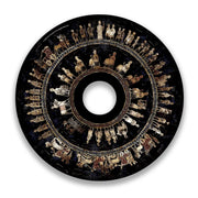 Rollstuhl-Speichenschutz mit detailliertem Kunstmotiv der antiken Standarte von Ur, runde Form