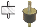 Gummi-Schwingungsdämpfer mit Metall-Gewindestiften für Rollstuhlzubehör und Gerätemontage