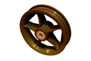 Bronzefarbenes Rollstuhlrad mit 5-Speichen-Design, langlebig für Mobilitätshilfen und individuelle Rollstuhlteile