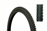 Durable wheelchair tire with rugged tread pattern for enhanced grip and mobility