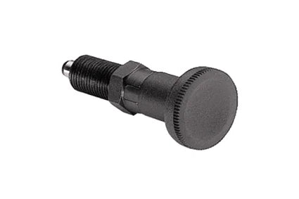 Black wheelchair accessory knob with threaded stem for secure attachment